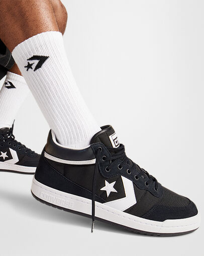 Converse CONS Fastbreak Pro Leather & Suede Men Skate Shoes Black / White NZ | C-60934289