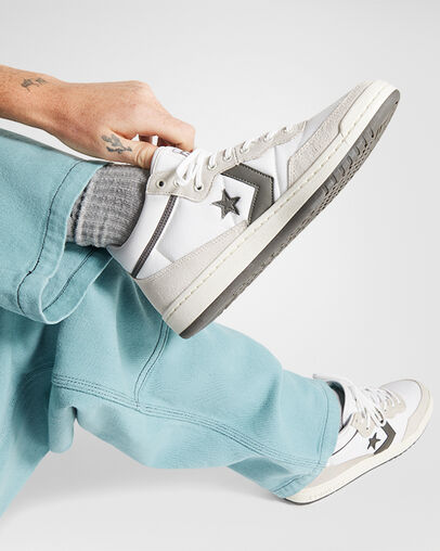 Converse CONS Fastbreak Pro Suede Nylon Men Skate Shoes White / Grey NZ | C-83460919