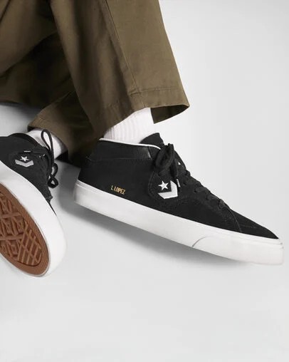 Converse CONS Louie Lopez Pro Suede and Leather Men Skate Shoes Black / White NZ | C-51239809