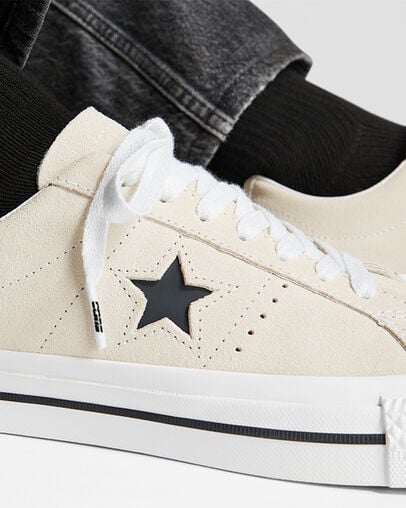 Converse CONS One Star Pro Suede Men Skate Shoes White / Black NZ | C-17284369