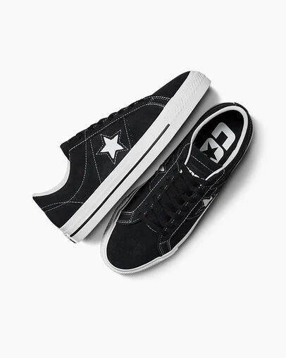 Converse CONS One Star Pro Suede Men Skate Shoes Black / White NZ | C-81406739