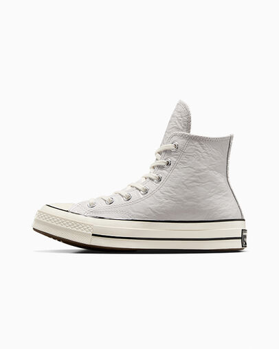 Converse Chuck 70 Crinkled Leather Women Sneakers Grey / Black NZ | C-54670189
