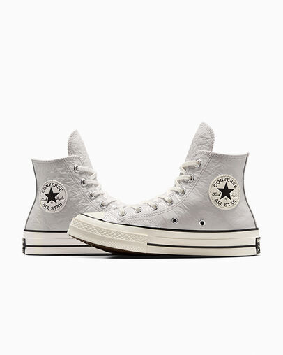 Converse Chuck 70 Crinkled Leather Women Sneakers Grey / Black NZ | C-54670189