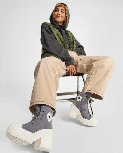 Converse Chuck 70 De Luxe Heel Women Platform Shoes Grey NZ | C-69572419