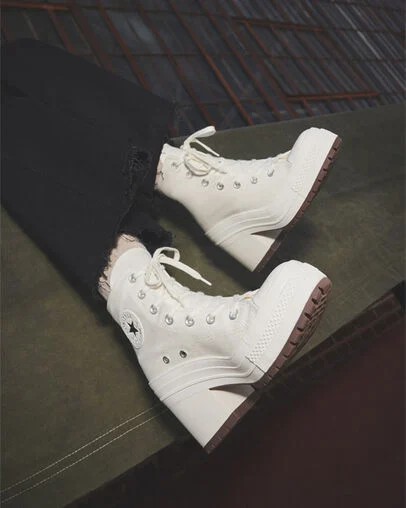 Converse Chuck 70 De Luxe Heel Women Sneakers White / Black NZ | C-54370989