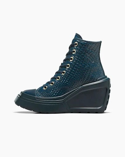 Converse Chuck 70 De Luxe Wedge Women Platform Shoes Blue / Gold NZ | C-97530249