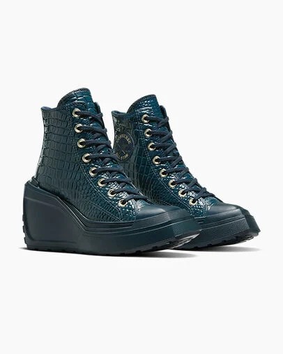 Converse Chuck 70 De Luxe Wedge Women Platform Shoes Blue / Gold NZ | C-97530249