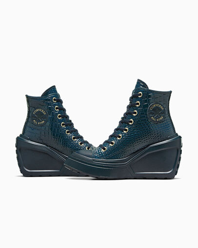 Converse Chuck 70 De Luxe Wedge Women Platform Shoes Blue / Gold NZ | C-97530249