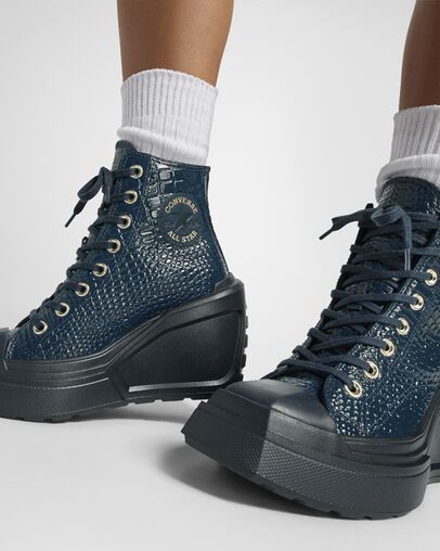 Converse Chuck 70 De Luxe Wedge Women Platform Shoes Blue / Gold NZ | C-71624939
