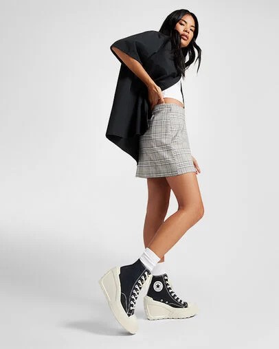 Converse Chuck 70 De Luxe Wedge Women Sneakers Black NZ | C-41306589