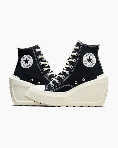 Converse Chuck 70 De Luxe Wedge Women Sneakers Black NZ | C-41306589