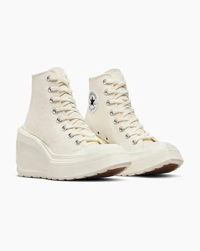 Converse Chuck 70 De Luxe Wedge Women Sneakers White / Black / White NZ | C-26174809