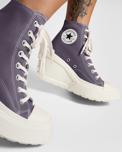 Converse Chuck 70 De Luxe Wedge Women Sneakers Lavender Grey / Black NZ | C-85934609