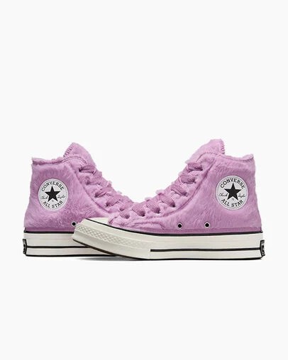 Converse Chuck 70 Faux Fur Women Sneakers Light Purple / Black NZ | C-40813599