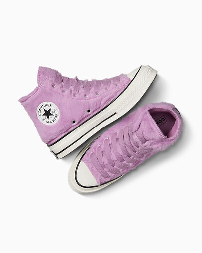 Converse Chuck 70 Faux Fur Women Sneakers Light Purple / Black NZ | C-82916579