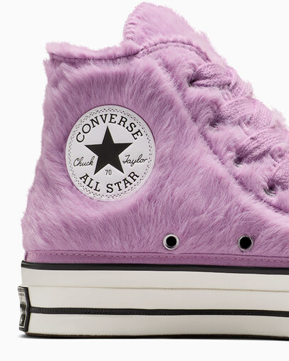 Converse Chuck 70 Faux Fur Women Sneakers Light Purple / Black NZ | C-82916579