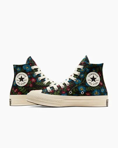 Converse Chuck 70 Floral Tapestry Women Sneakers Black / Beige White NZ | C-12406739