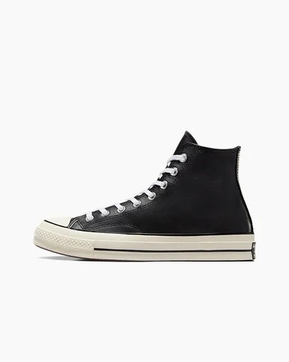 Converse Chuck 70 Leather Men Sneakers Black / White NZ | C-91258049