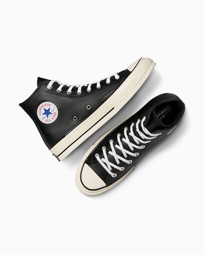 Converse Chuck 70 Leather Men Sneakers Black / White NZ | C-91258049