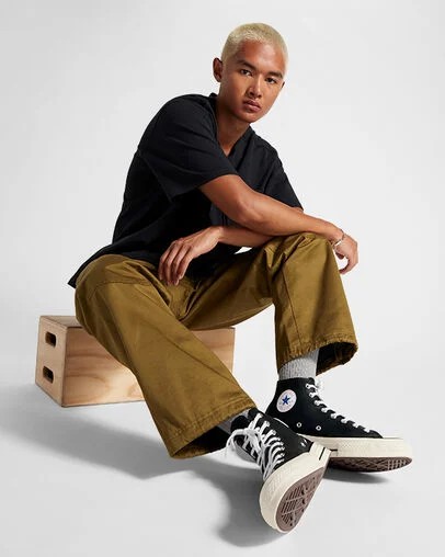 Converse Chuck 70 Leather Men Sneakers Black / White NZ | C-91258049