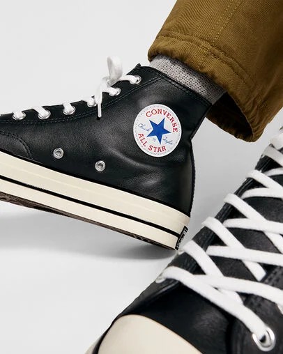 Converse Chuck 70 Leather Men Sneakers Black / White NZ | C-91258049