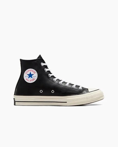 Converse Chuck 70 Leather Men Sneakers Black / White NZ | C-91258049
