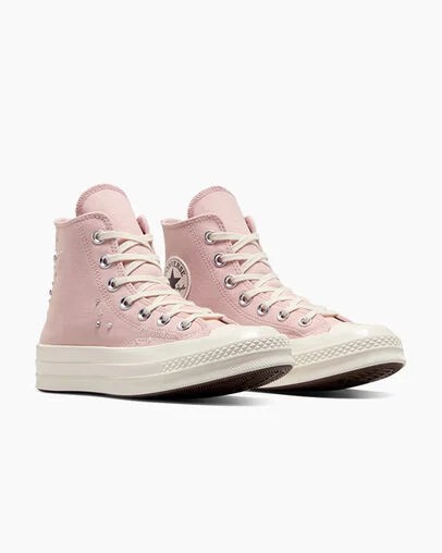 Converse Chuck 70 Pearls & Studs Women Sneakers Grey / Pink NZ | C-89372459