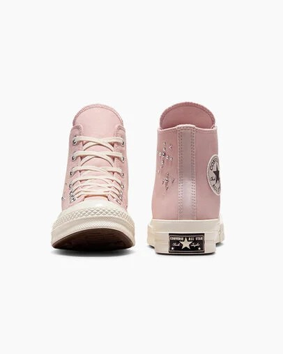 Converse Chuck 70 Pearls & Studs Women Sneakers Grey / Pink NZ | C-89372459