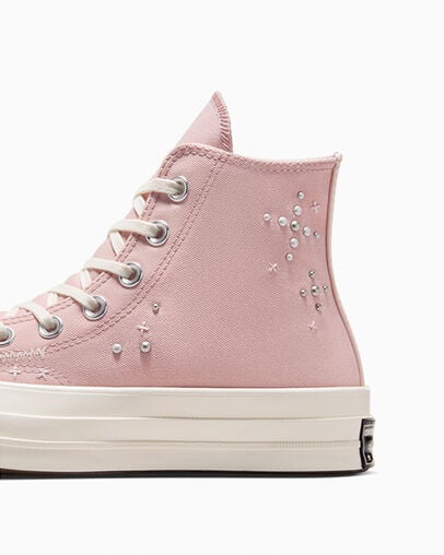 Converse Chuck 70 Pearls & Studs Women Sneakers Grey / Pink NZ | C-89372459