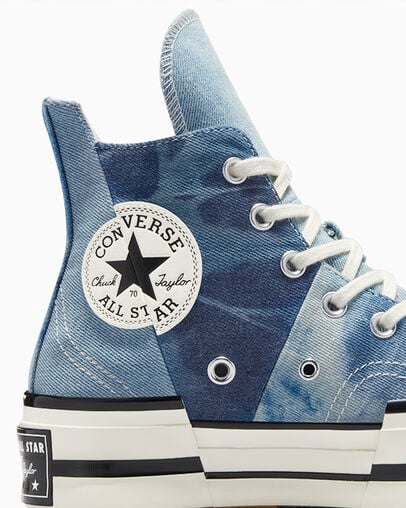 Converse Chuck 70 Plus Distressed Denim Men Sneakers Navy / Black NZ | C-90152479