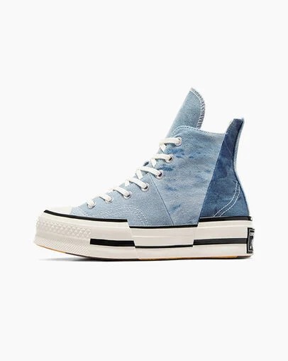 Converse Chuck 70 Plus Distressed Denim Men Sneakers Navy / Black NZ | C-54983609