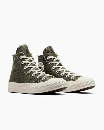 Converse Chuck 70 Snakeskin Print Women Sneakers Dark Green NZ | C-17495609