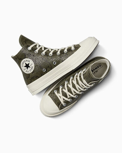 Converse Chuck 70 Snakeskin Print Women Sneakers Dark Green NZ | C-17495609
