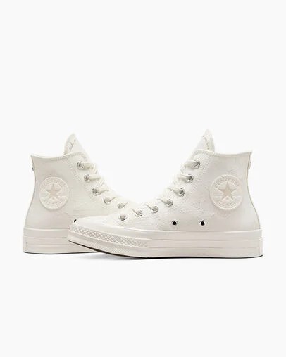 Converse Chuck 70 Stars Men Sneakers White / Beige NZ | C-94860719