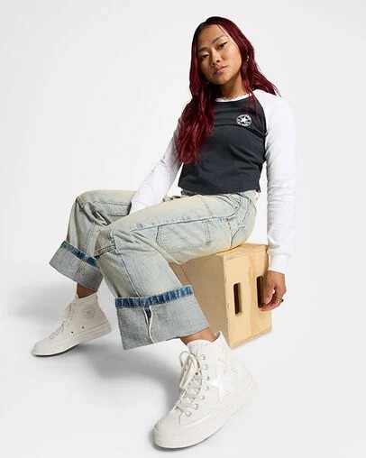 Converse Chuck 70 Stars Women Sneakers White / Beige NZ | C-30489619