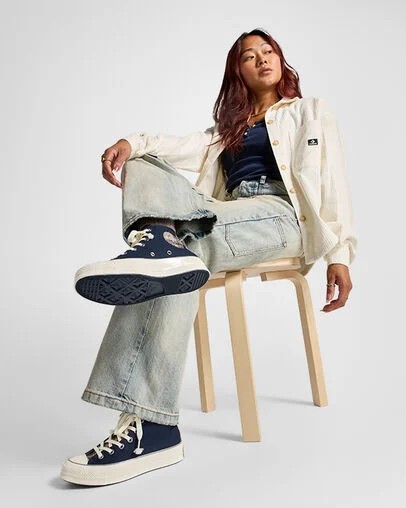 Converse Chuck 70 Women Canvas Shoes Navy / Grey NZ | C-30248659