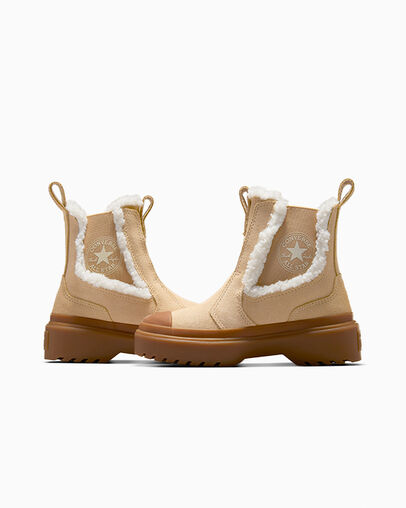 Converse Chuck Taylor All Star Chelsea Lugged Suede Kids' Sneakers Light Brown NZ | C-26054919