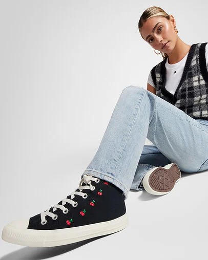 Converse Chuck Taylor All Star Cherries Women Sneakers Black / Red NZ | C-85347209