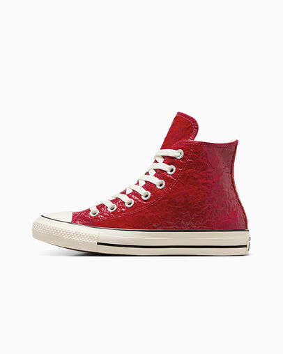 Converse Chuck Taylor All Star Crinkled Leather Women Sneakers Red NZ | C-30418279