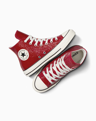Converse Chuck Taylor All Star Crinkled Leather Women Sneakers Red NZ | C-30418279