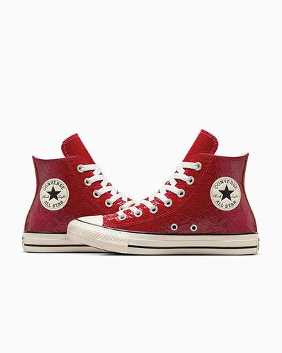 Converse Chuck Taylor All Star Crinkled Leather Women Sneakers Red NZ | C-30418279
