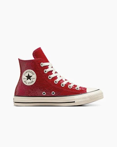 Converse Chuck Taylor All Star Crinkled Leather Women Sneakers Red NZ | C-30418279