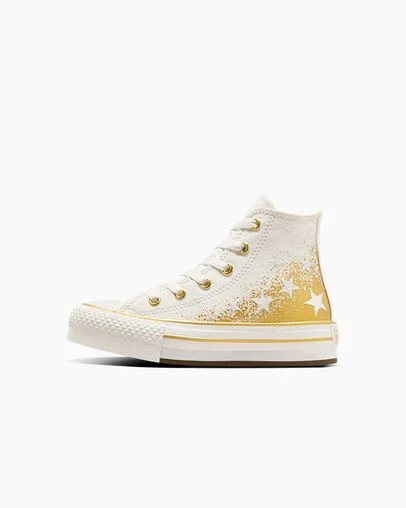 Converse Chuck Taylor All Star EVA Lift Kids' Platform Shoes White / Gold NZ | C-26197809