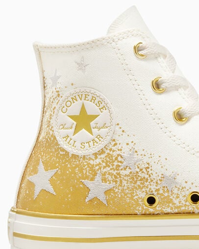 Converse Chuck Taylor All Star EVA Lift Kids' Platform Shoes White / Gold NZ | C-86790519