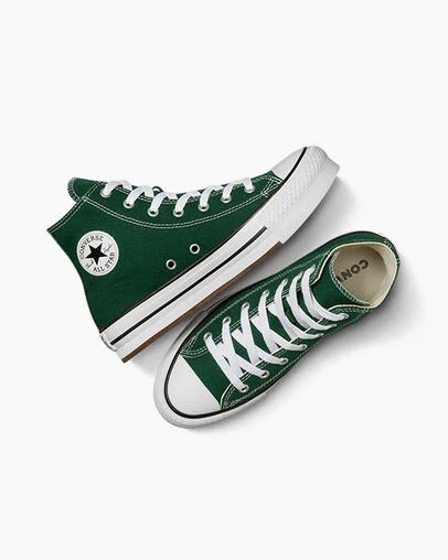 Converse Chuck Taylor All Star EVA Lift Kids' Platform Shoes Green / White / Beige White NZ | C-48156029