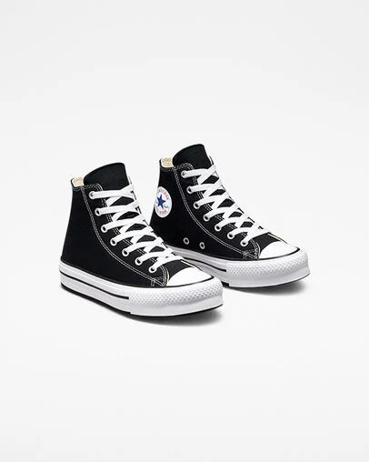 Converse Chuck Taylor All Star EVA Lift Kids' Platform Shoes Black / White NZ | C-92483169