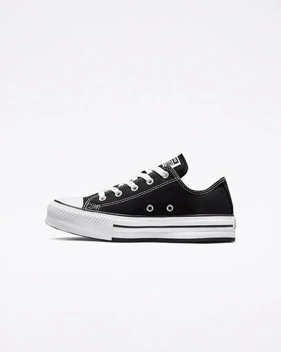 Converse Chuck Taylor All Star EVA Lift Platform Kids' Canvas Shoes Black / White NZ | C-47103899