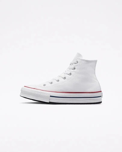 Converse Chuck Taylor All Star EVA Lift Kids' Canvas Shoes White / Dark Red / Navy NZ | C-93201469