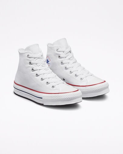 Converse Chuck Taylor All Star EVA Lift Kids' Canvas Shoes White / Dark Red / Navy NZ | C-93201469