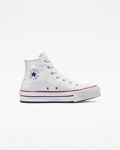 Converse Chuck Taylor All Star EVA Lift Kids\' Canvas Shoes White / Dark Red / Navy NZ | C-93201469